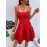 Summer Print Red Halter Dress
