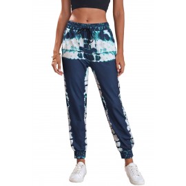 Tie-dyed Print Elastic Waist Jogger