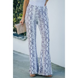 Snakeskin Print Wide Legs Pants