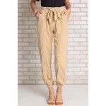 Apricot High Waist Casual Joggers with Pockets