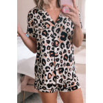 Leopard Short Sleeves Pajamas Set