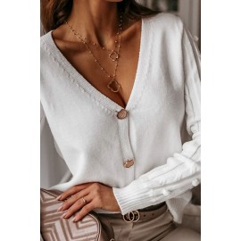 White Buttoned Cardigan