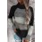 Black Highlight Colorblock Turtleneck Pullover Sweater