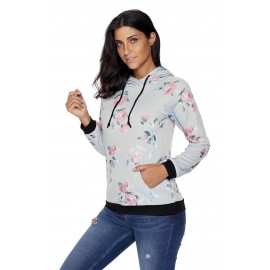 Casual Floral Printed Hoodie