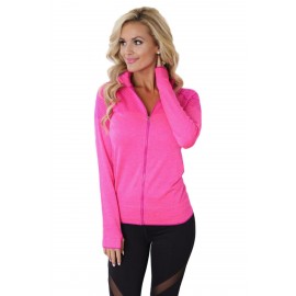 Rosy Atheletic Running Yoga Jacket with Mesh Accent